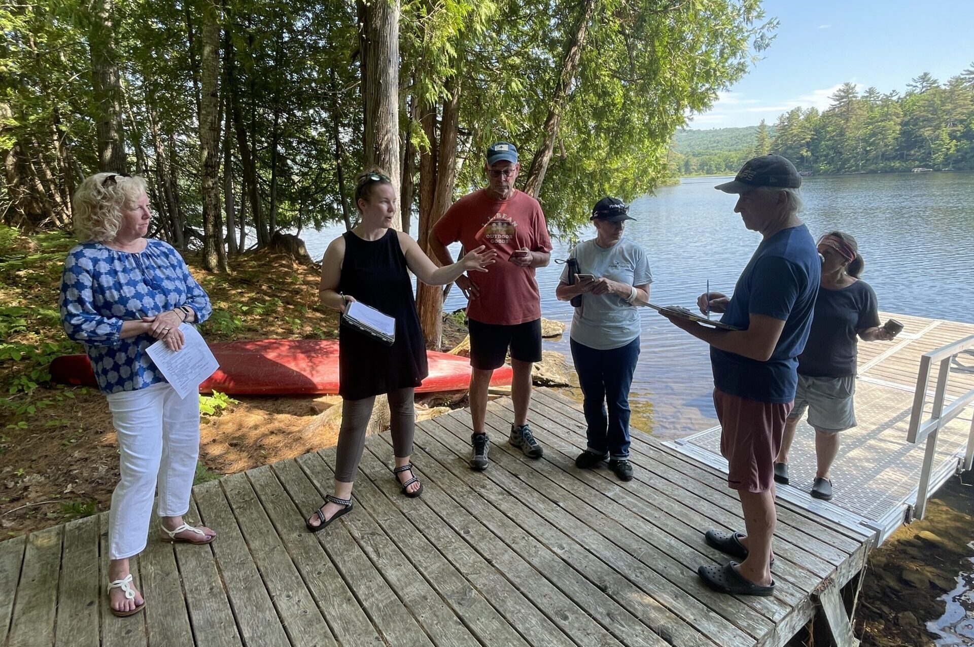 Whitney Baker trains members of Flying Pond’s volunteer LakeSmart team